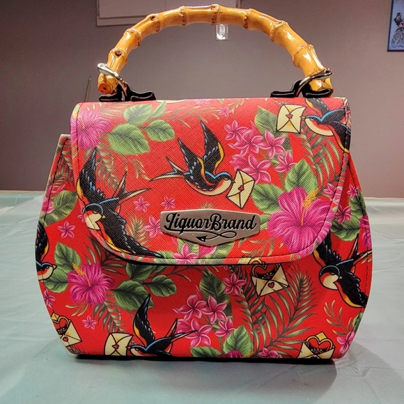 Liquor Brand Hawaiian Tiki bamboo handbag - Picture 1 of 5